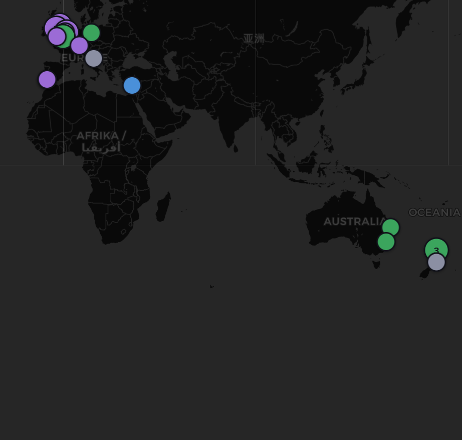 Map preview of the International Event Calendar